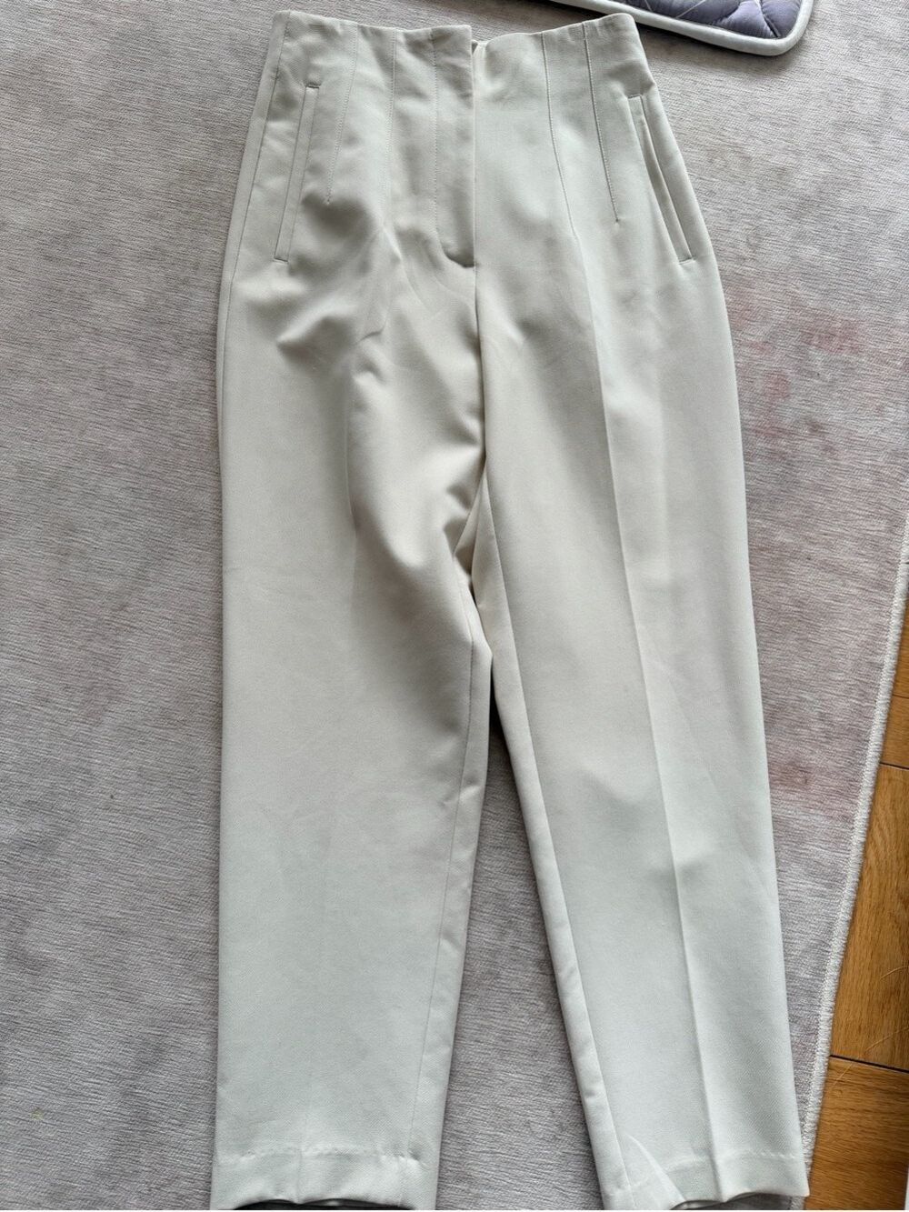 Zara Cream Tailored Straight Trousers Women's - Picture 4 of 7